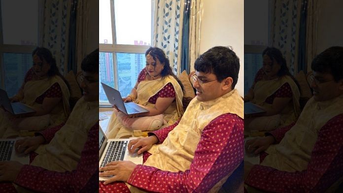 Shruti Nair and Anil Narasipuram during their blockchain wedding | By Special Arrangement