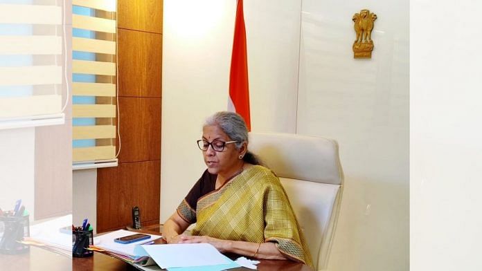 FM Nirmala Sitharaman participating in 1st G20 Finance Ministers and Central Bank Governors meeting virtually | Twitter/@FinMinIndia