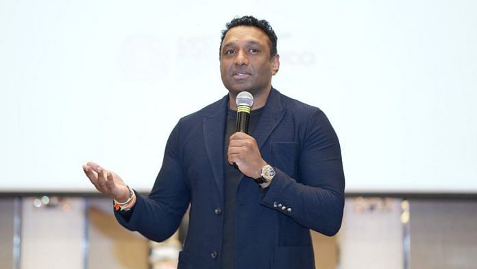 File photo of AP minister Mekapati Goutham Reddy, son of ex-MP Mekapati Rajamohan Reddy, at Dubai Expo on 14 February 2022 | Twitter/@MekapatiGoutham