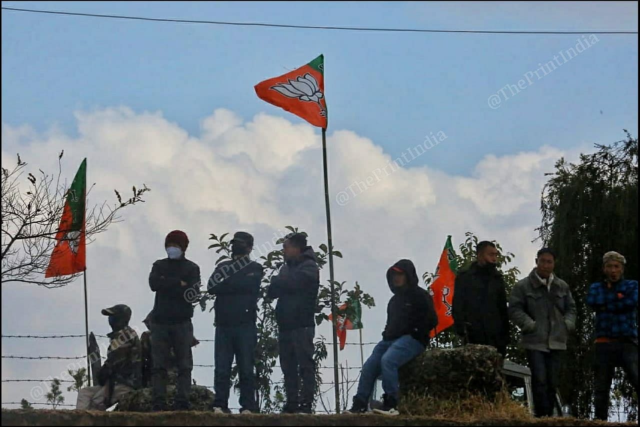 BJP flags seen in the public meeting at Manipur | Praveen Jain | ThePrint