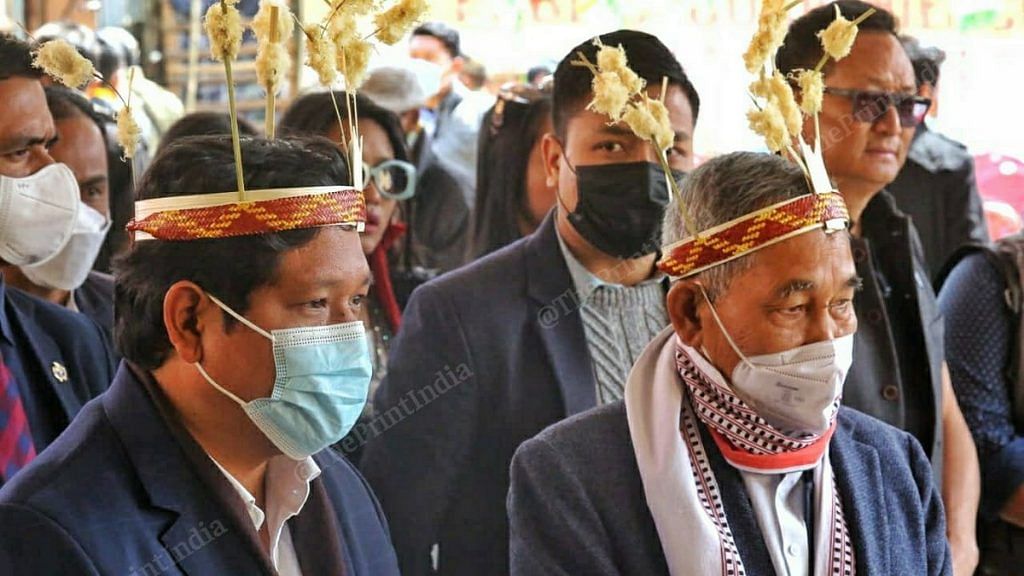 Meghalaya CM Conrad Sangma (left) and Manipur Deputy CM Yumnam Joykumar Singh on the campaign trail for the National People's Party in Manipur | Photo: Praveen Jain | ThePrint