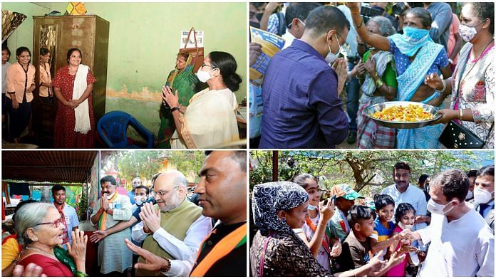 File photos of Mamata Banerjee, Arvind Kejrival, Rahul Gandhi and Amit Shah campaigning in Goa | ANI