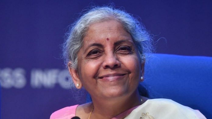 Finance Minister Nirmala Sitharaman. | Photo: ThePrint