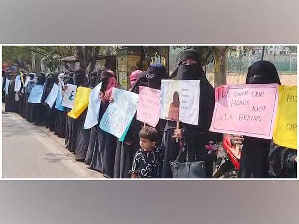 Hyderabad: Muslim Women Association staged silent protest over Hijab ban in Karnataka