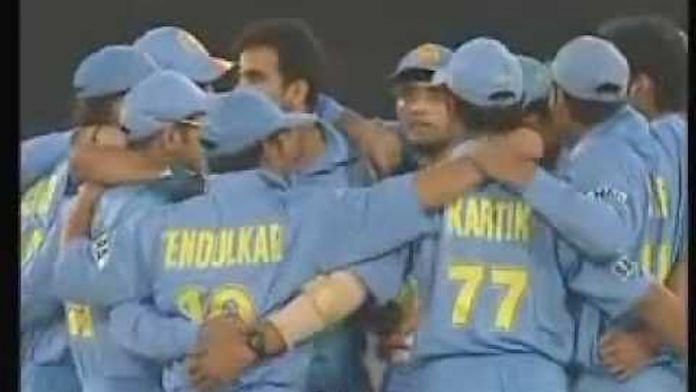 A still from the 5th ODI of India vs Pakistan match in 2004 | YouTube screen grab