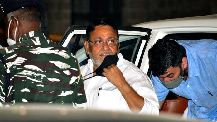 Maharashtra minister and NCP leader Nawab Malik sent to ED custody till 3 March, in money laundering case, in Mumbai Wednesday. | Photo: ANI