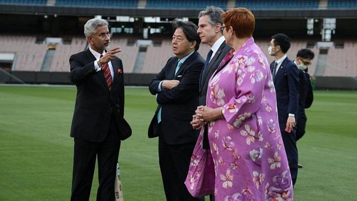 File photo of External Affairs Minister S. Jaishankar with the other Quad ministers in Australia earlier this month | @DrSJaishankar | Twitter