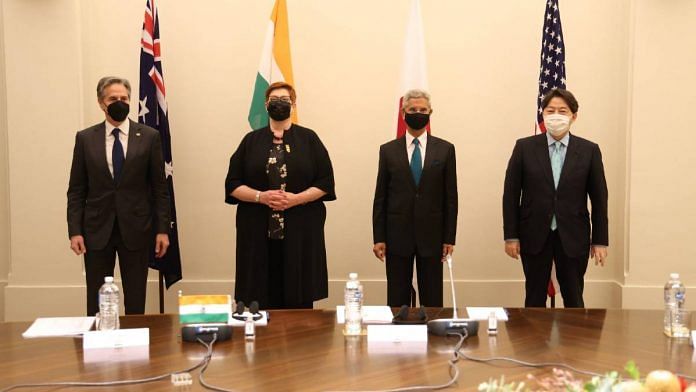 Quad foreign ministers at their fourth meeting in Melbourne. From left: Antony Blinken, Marise Payne, S. Jaishankar, Yoshimasa Hayashi | Twitter | @DrSJaishankar