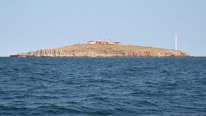 A view of Zmiinyi Island, also known as Snake Island