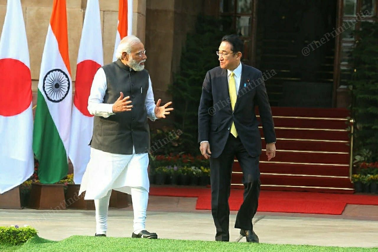 PM Modi meets Fumio Kishida at Hyderabad House | Photo: Praveen Jain | ThePrint