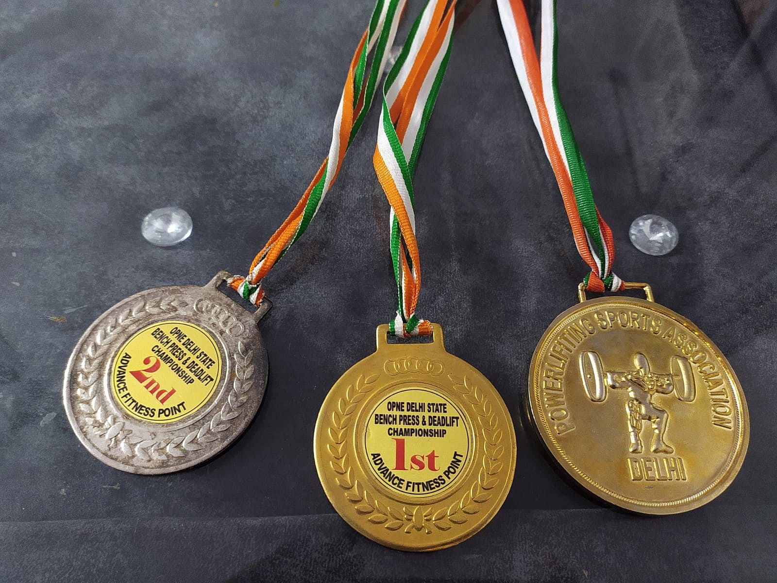 Sajar has won silver (left) and gold (centre) medals in local competitions, besides a gold medal (right) at Delhi’s State Sub-Junior Powerlifting Championship on 5 March | Photo: ThePrint