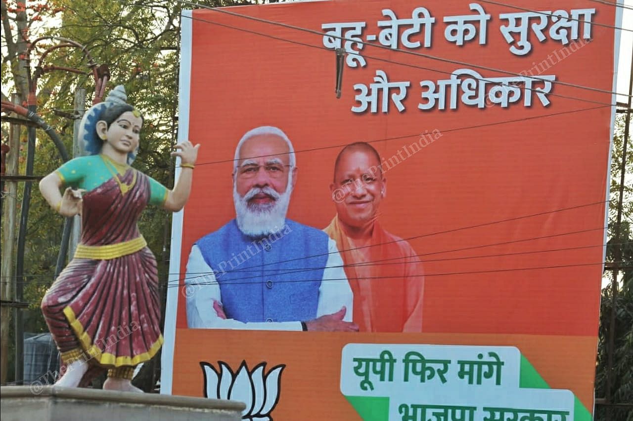 Posters of BJP (Bharatiya Janata Party) are spread across the city | Photo: Praveen Jain | ThePrint