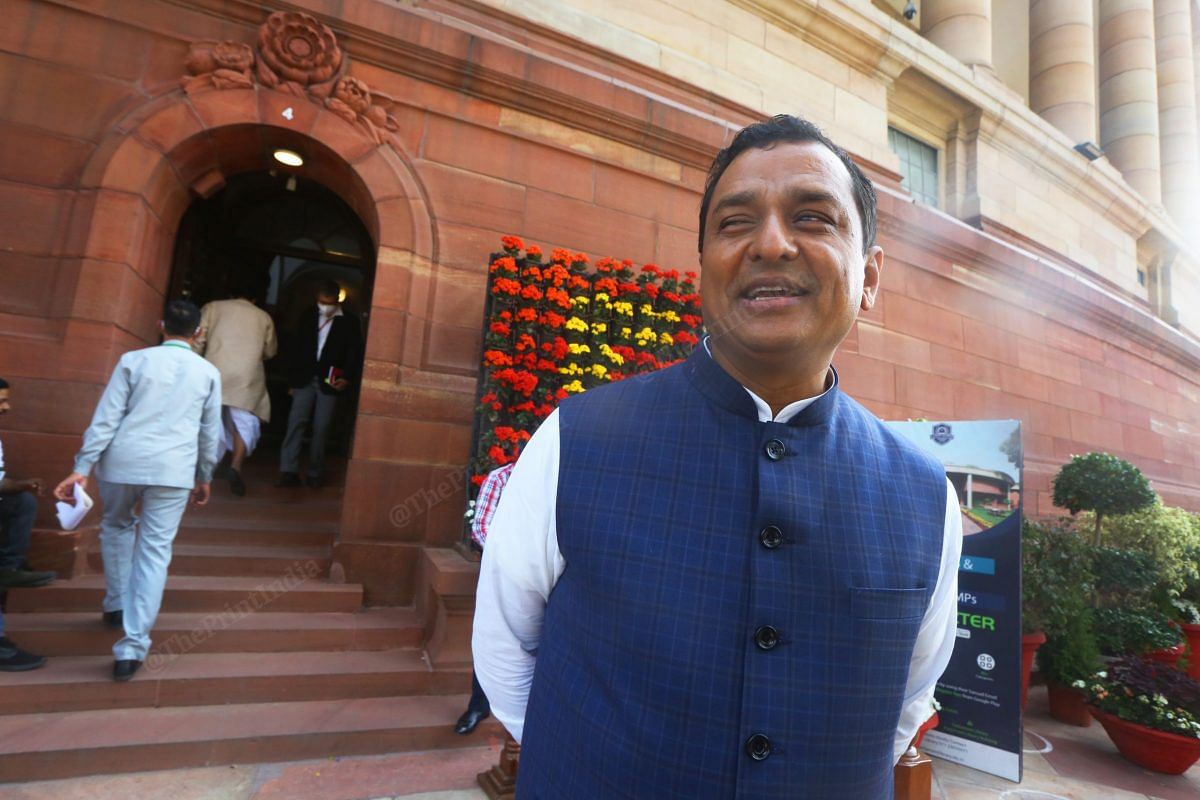 Rajya Sabha MP Anil Baluni smiles at the media | Photo: Praveen Jain | ThePrint