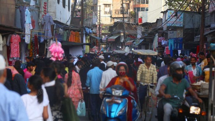 A crowded market near Moradabad's Jama Masjid | Manisha Mondal | ThePrint