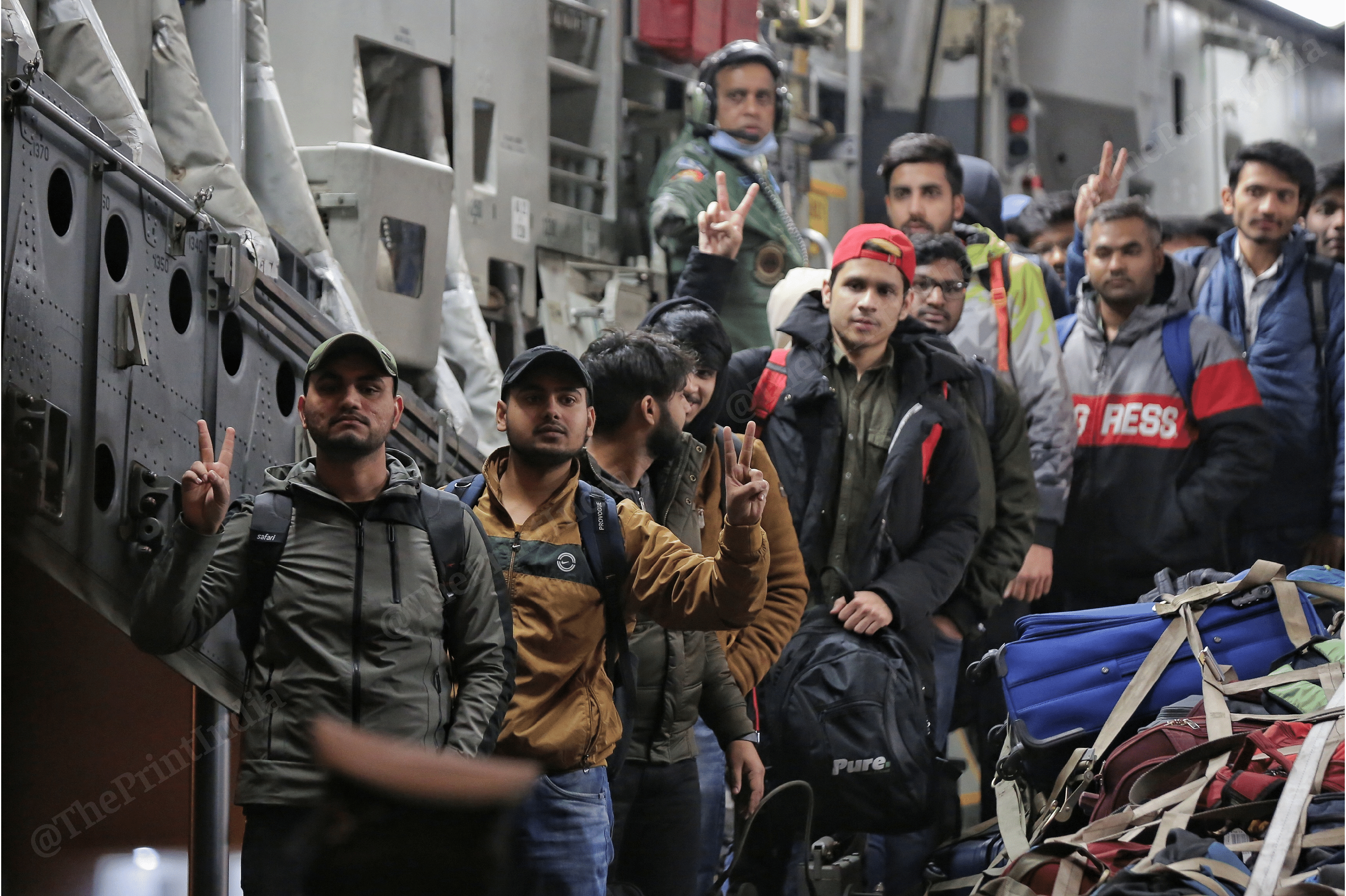 Indian nationals, evacuated from war-torn Ukraine reached Hindon air force station in Ghaziabad, Uttar Pradesh | Photo: Suraj Singh Bisht | ThePrint