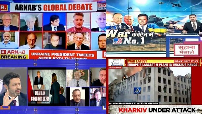 Indian TV coverage of Ukraine | Twitter screenshots