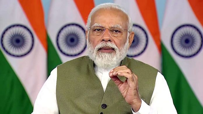 Prime Minister Narendra Modi addresses the 5th BIMSTEC Summit, through video conferencing, in New Delhi, on 30 Marc 2022 | ANI photo