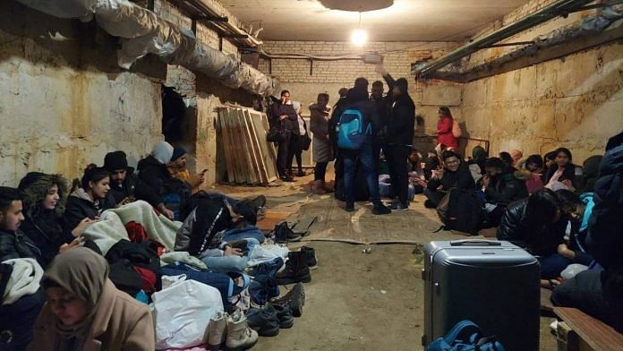 Indian students in an underground bunker in Sumy | Photo: Kartik Nandwana
