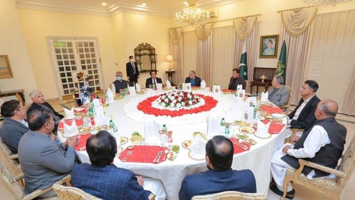 Pakistan Prime Minister Imran Khan released a photo of a luncheon with Bill Gates last month | Twitter/@PakPMO