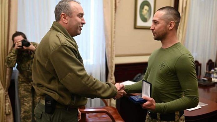 Roman Hrybov, the soldier who coined viral Ukraine war slogan, returned from Russian captivity to his native Cherkasy region | Twitter | @DefenceU