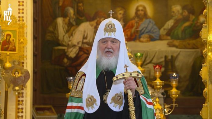 Russian Orthodox bishop Kirill, speaking at the Sunday sermon on 6 March 2022 | Youtube Screengrab