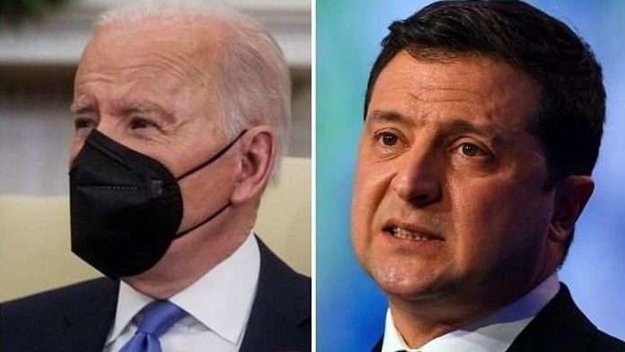 File photo of US President Joe Biden and Ukraine President Volodymyr Zelenskyy| ANI