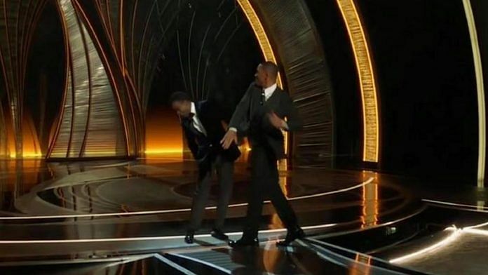 Will Smith slaps Chris Rock at Oscar stage, 28 March 2022 | Twitter Screenshot