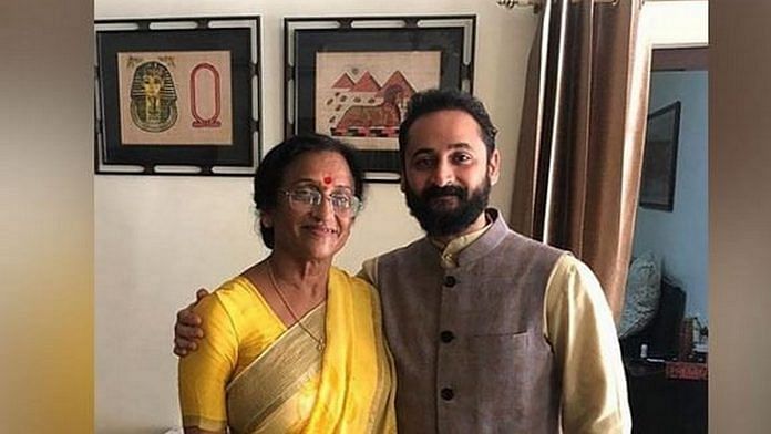 Rita Bahuguna Joshi with her son Mayank Joshi | Photo: Twitter/ANI