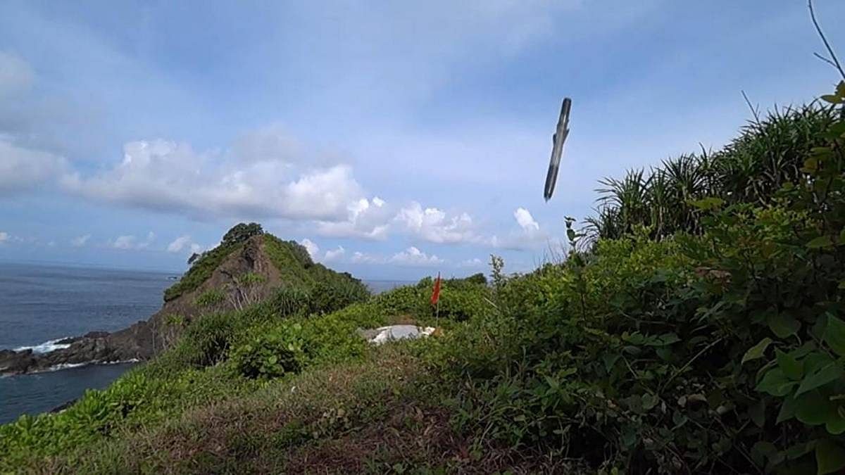 brahmos-andaman A BrahMos missile without a warhead hitting the target area under Andaman and Nicobar Command this month | Representational image | Andaman and Nicobar Command
