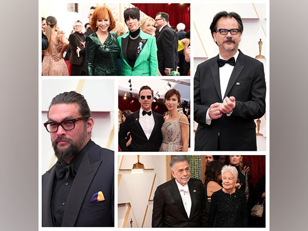 Oscars 2022 red carpet lit up in Ukrainian flag colours