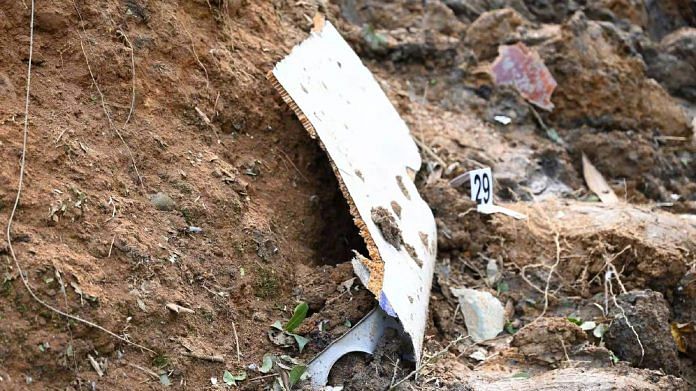Debris from the China Eastern Airlines plane that crashed in Guangxi county