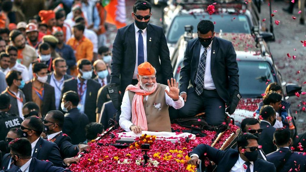 Prime Minister Narendra Modi's roadshow in Varanasi on 4 March | ANI