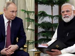 Prime Minister Narendra Modi and Russian President Vladimir Putin | File photo | ANI