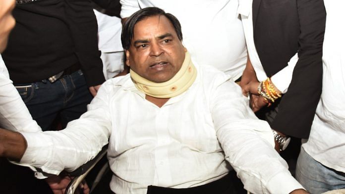 File photo of former Uttar Pradesh minister Gayatri Prasad Prajapati in Lucknow after being sentenced to life imprisonment in a rape case | ANI