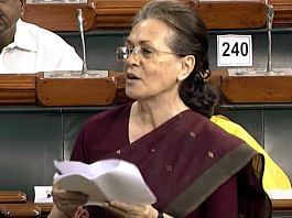 Congress interim president Sonia Gandhi speaking in the Lok Sabha Wednesday | ANI
