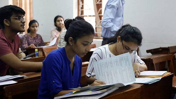 Representational image| File photo of students writing a test | Photo: Suraj Singh Bisht | ThePrint