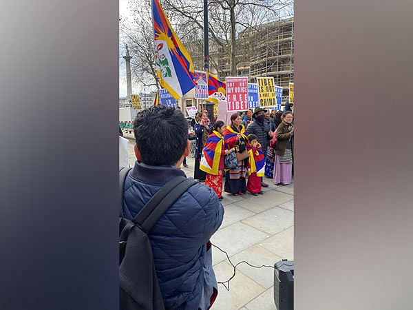 Tibetans protest in London against China's illegal occupation of Tibet
