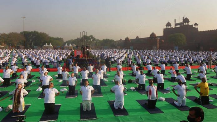 The Yoga Mahotsav at Red Fort Thursday | Photo: Manisha Mondal | ThePrint