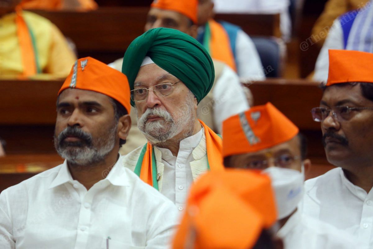 Union Minister Hardeep Singh Puri attends the BJP's 42nd Foundation Day event at Parliament Annexe | Photo: Praveen Jain | ThePrint