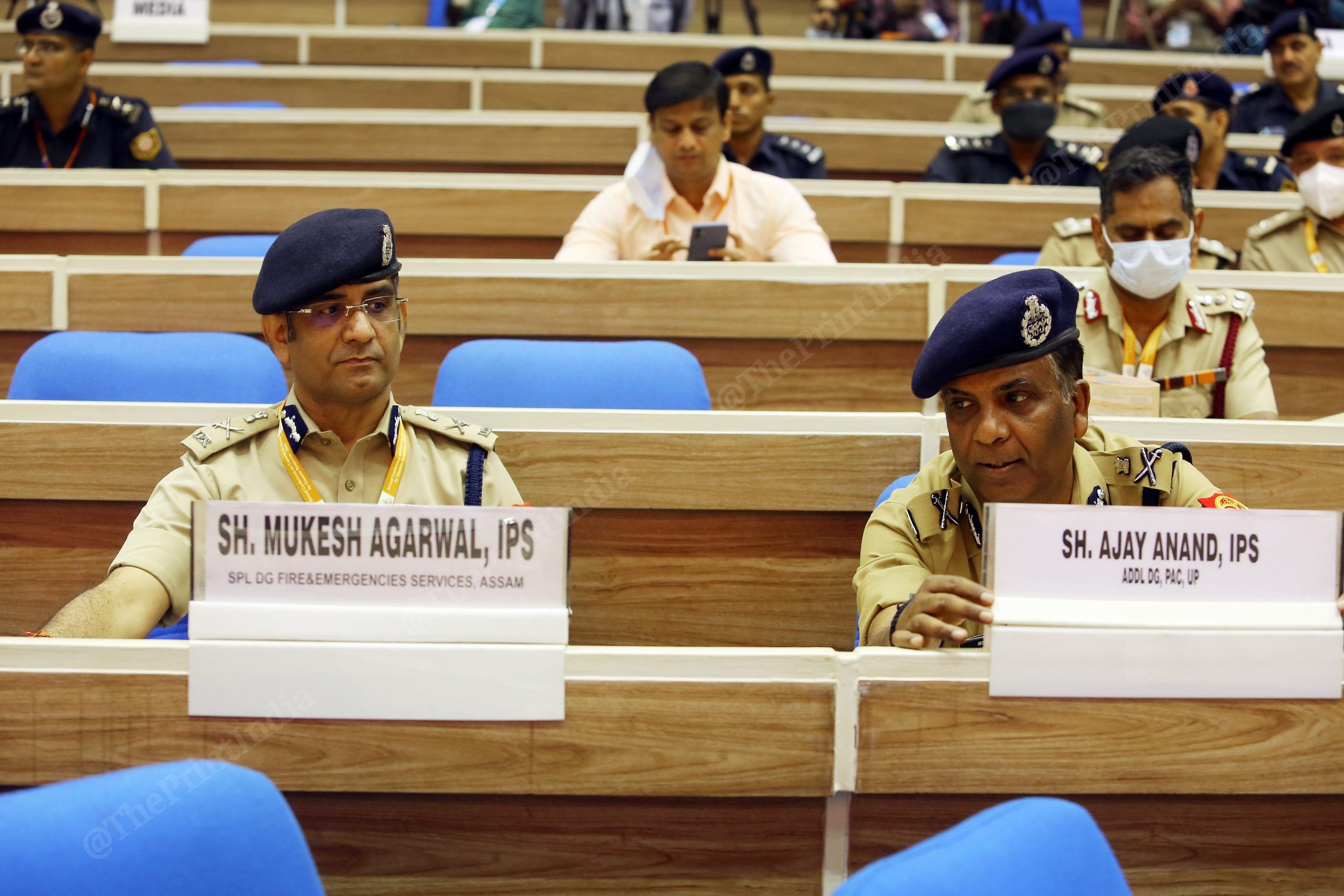 SPL DG Fire & Emergencies Service, Assam Mukesh Aggarwal and ADDL DG PAC, UP Ajay Anand during Annual Conference on Capacity Building for Disaster Response- 2022 at Vigyan Bhawan | Praveen Jain | ThePrint