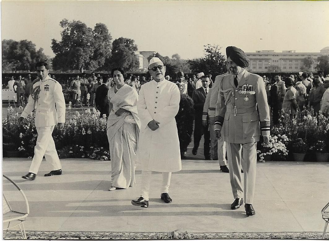 Arjan Singh with former Vice-President Dr Zakir Hussain | Credit: IAF