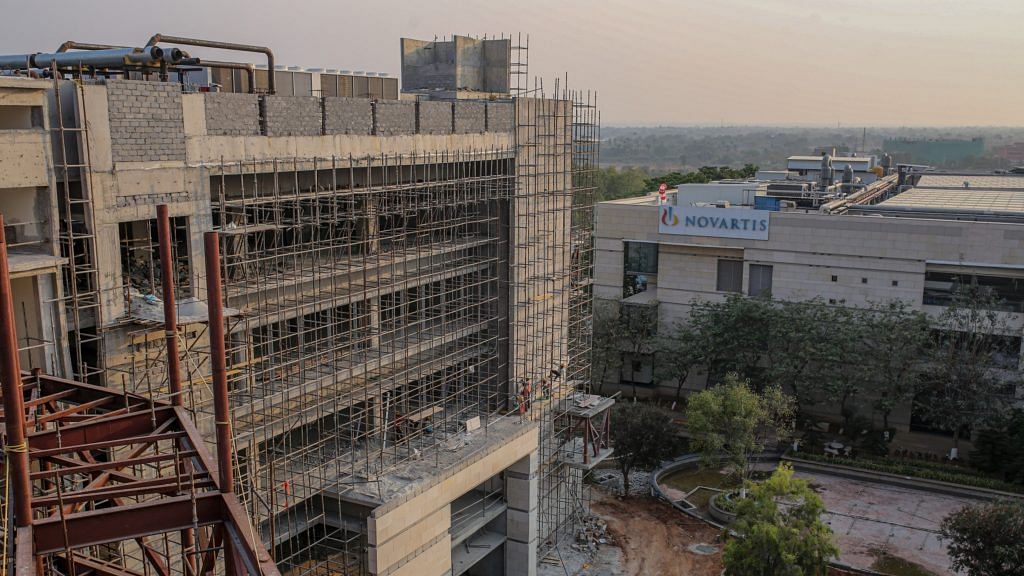Construction of the Novartis R&D center inside Hyderabad's Genome Valley | Photo: Dhiraj Singh | Bloomberg