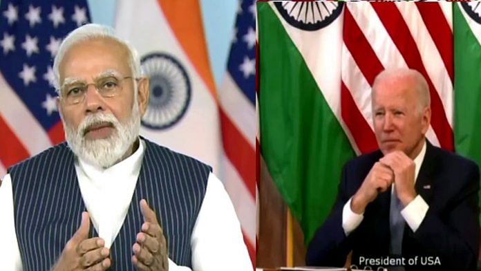 Prime Minister Narendra Modi Virtually interacts with U.S President Joe Biden Monday | ANI