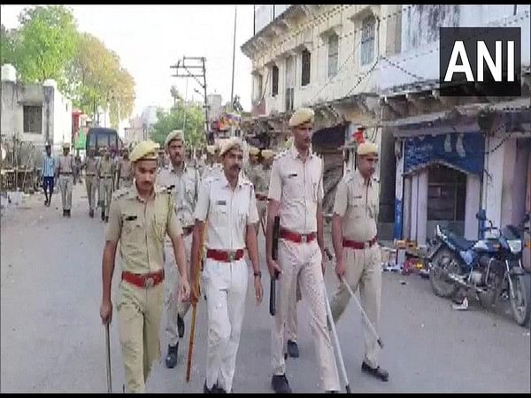 Rajasthan Police conducts flag march a day after stone-pelting on religious procession in Karauli