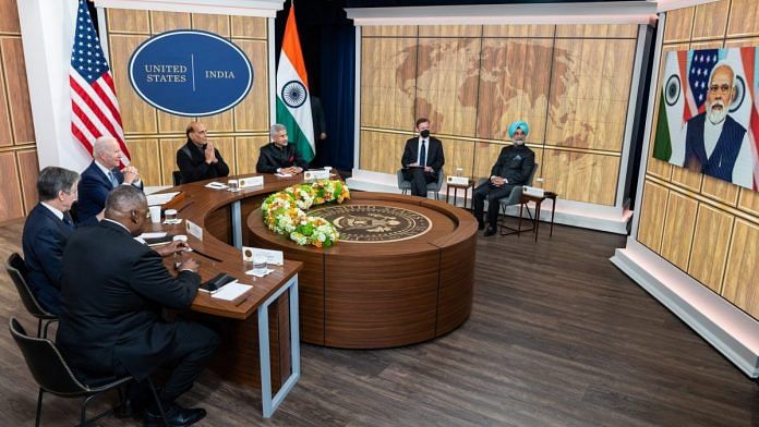 A virtual call held between US President Joe Biden and Prime Minister Narendra Modi (Photo: Twitter@POTUS)