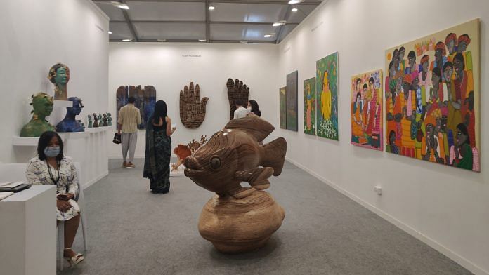 The India Art Fair is being held at Exhibition Grounds in Delhi's Okhla
