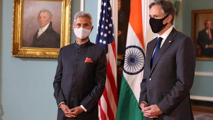 File photo of External Affairs Minister S. Jaishankar with US Secretary of State Antony Blinken | Photo: Twitter/@DrSJaishankar