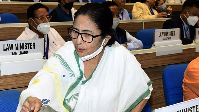 West Bengal Chief Minister Mamata Banerjee at a Joint Conference of CMs of the States and Chief Justices of High Courts in New Delhi | Credit: ANI Photo