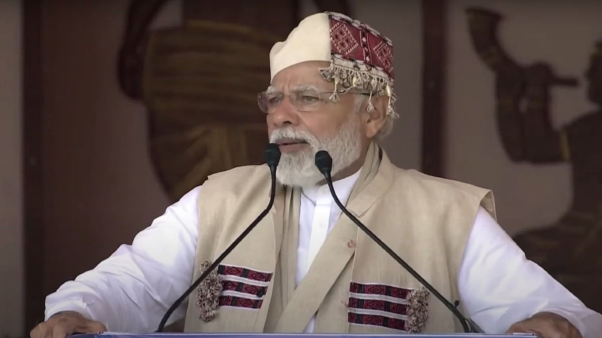 PM Modi addressing the rally in Assam's Diphu on 28 April 2022 | Twitter @narendramodi PM Modi addressing the rally in Assam's Diphu on 28 April 2022 | Twitter @narendramodi