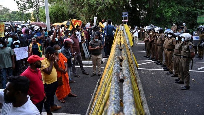 A demonstration near the parliament building in Colombo on 5 April 2022 | Photographer: Ishara S. Kodikara/AFP/Getty Images via Bloomberg
